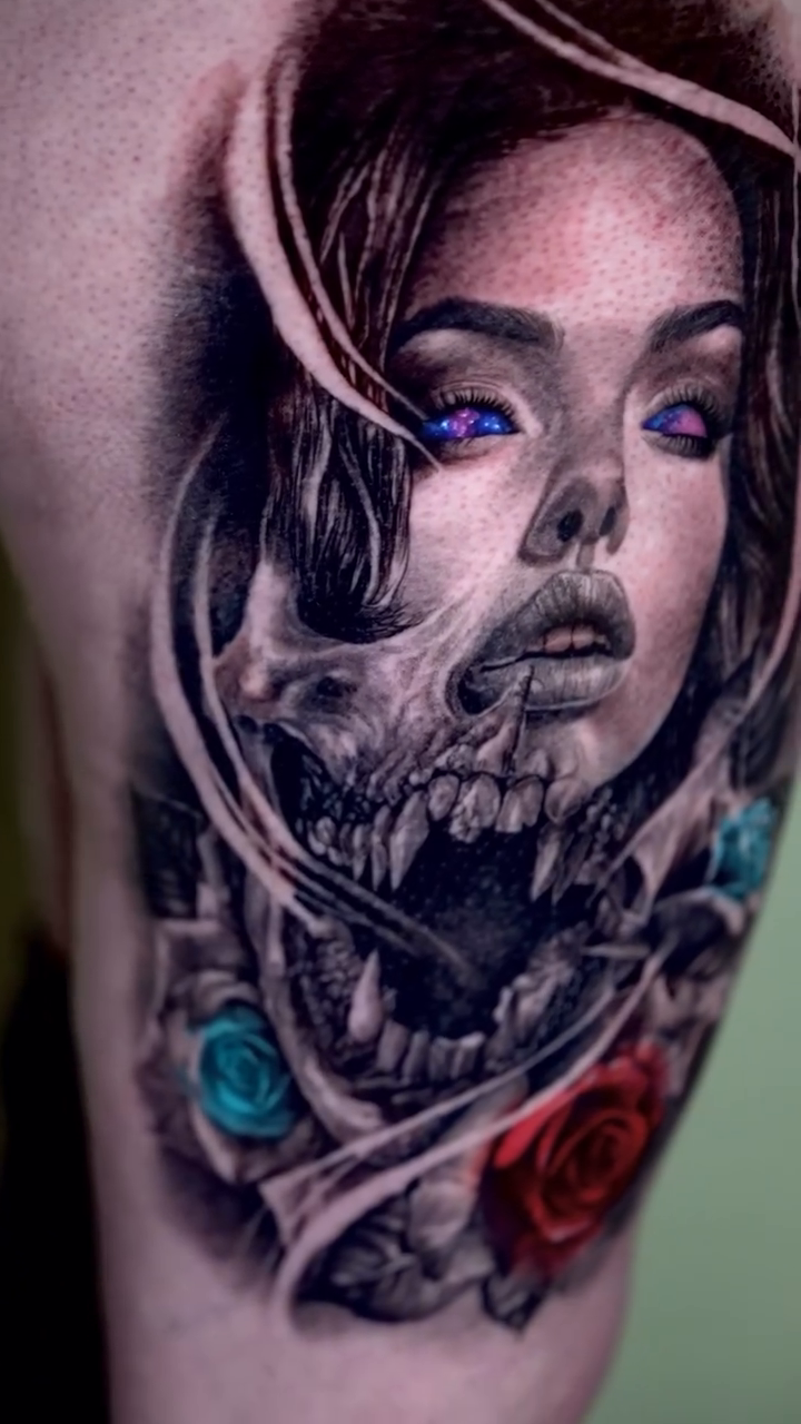 Tattoo by @isaacaguila — dark_realism, black_and_grey