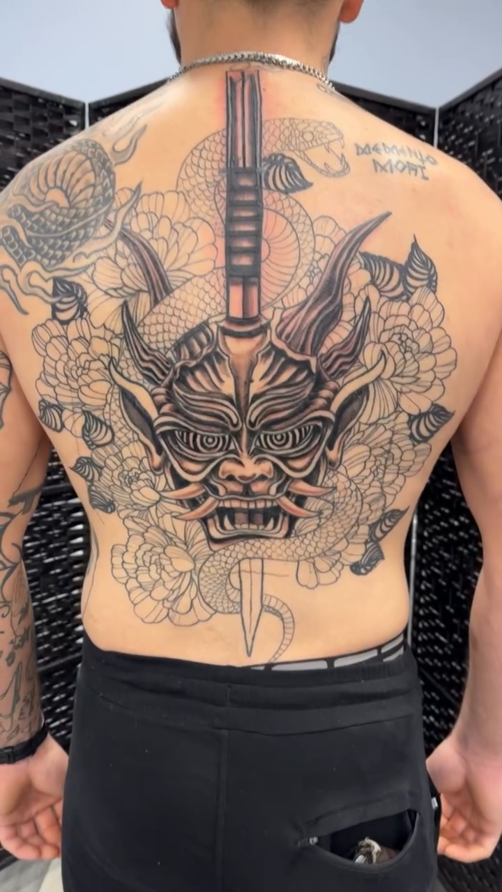 Tattoo by @brittanytattoome — japanese_irezumi, black_and_grey