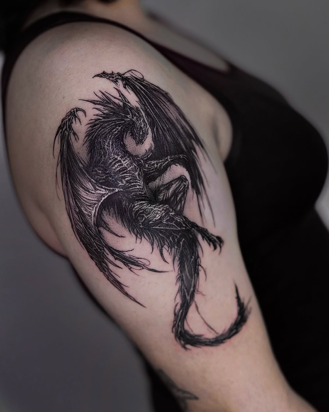 Tattoo by @gun_tattooist — black_and_grey, realism