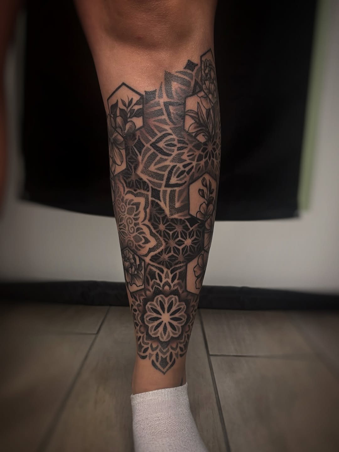 Tattoo by @gina.nvink — geometric, dotwork
