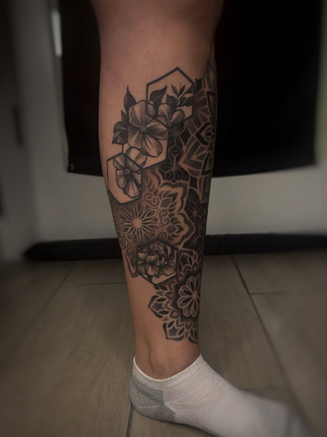 Tattoo by @gina.nvink — geometric, dotwork
