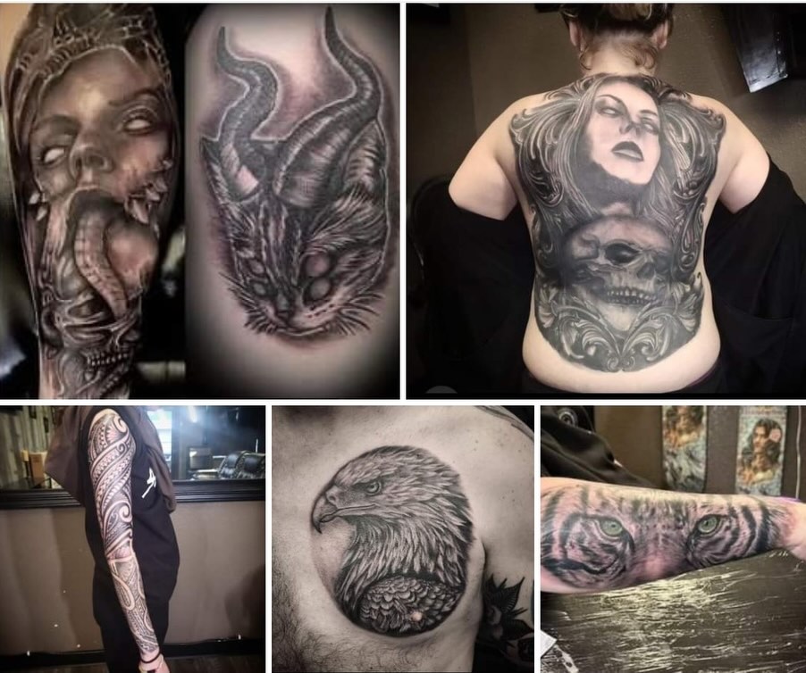 Tattoo by @noochtattoos — dark_realism, black_and_grey