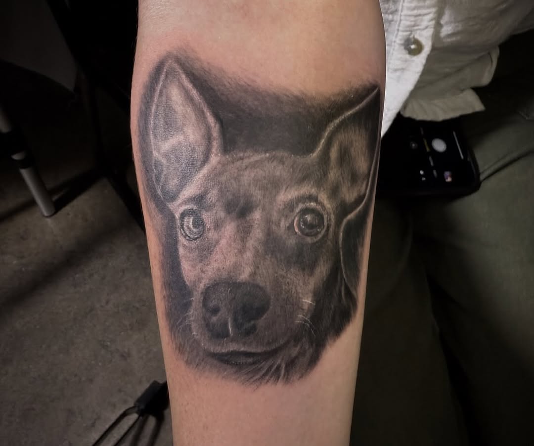 Tattoo by @noochtattoos — realism, black_and_grey