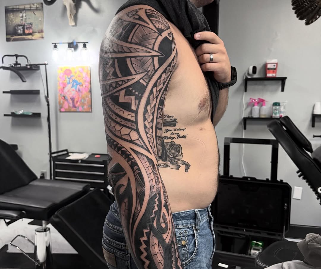 Tattoo by @noochtattoos — tribal, blackwork