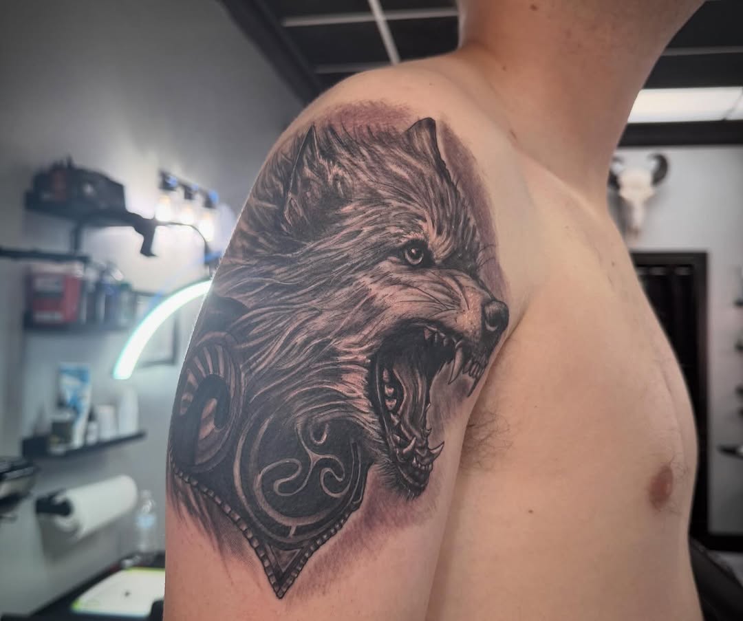 Tattoo by @noochtattoos — black_and_grey, realism