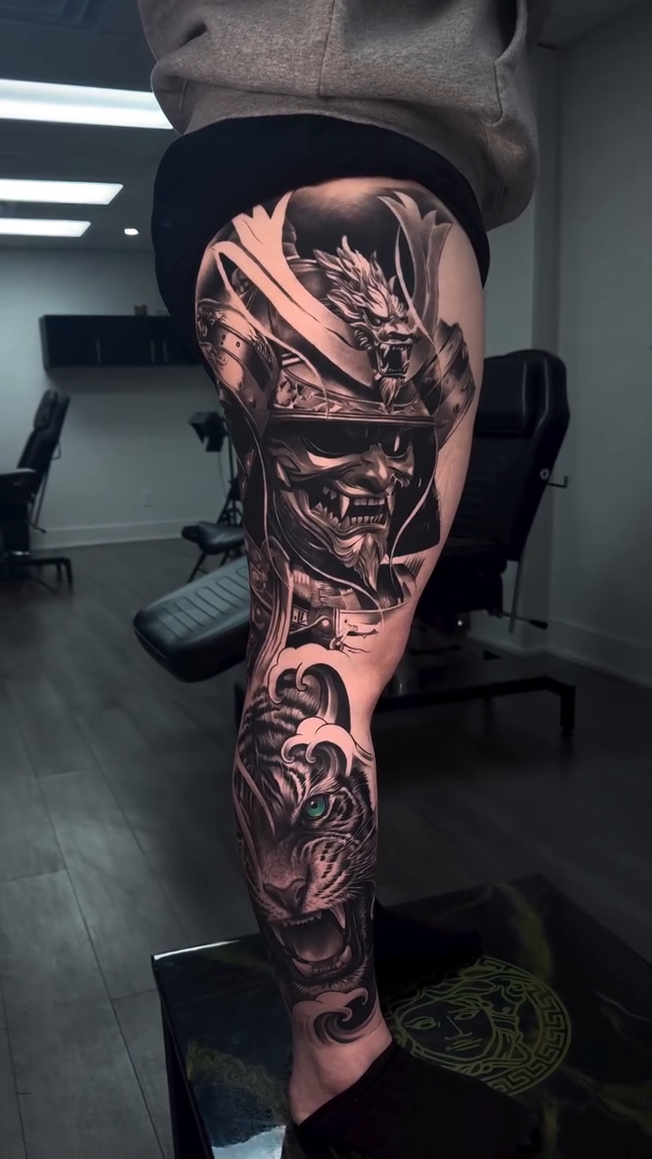 Tattoo by @onytattoos — japanese_irezumi, black_and_grey
