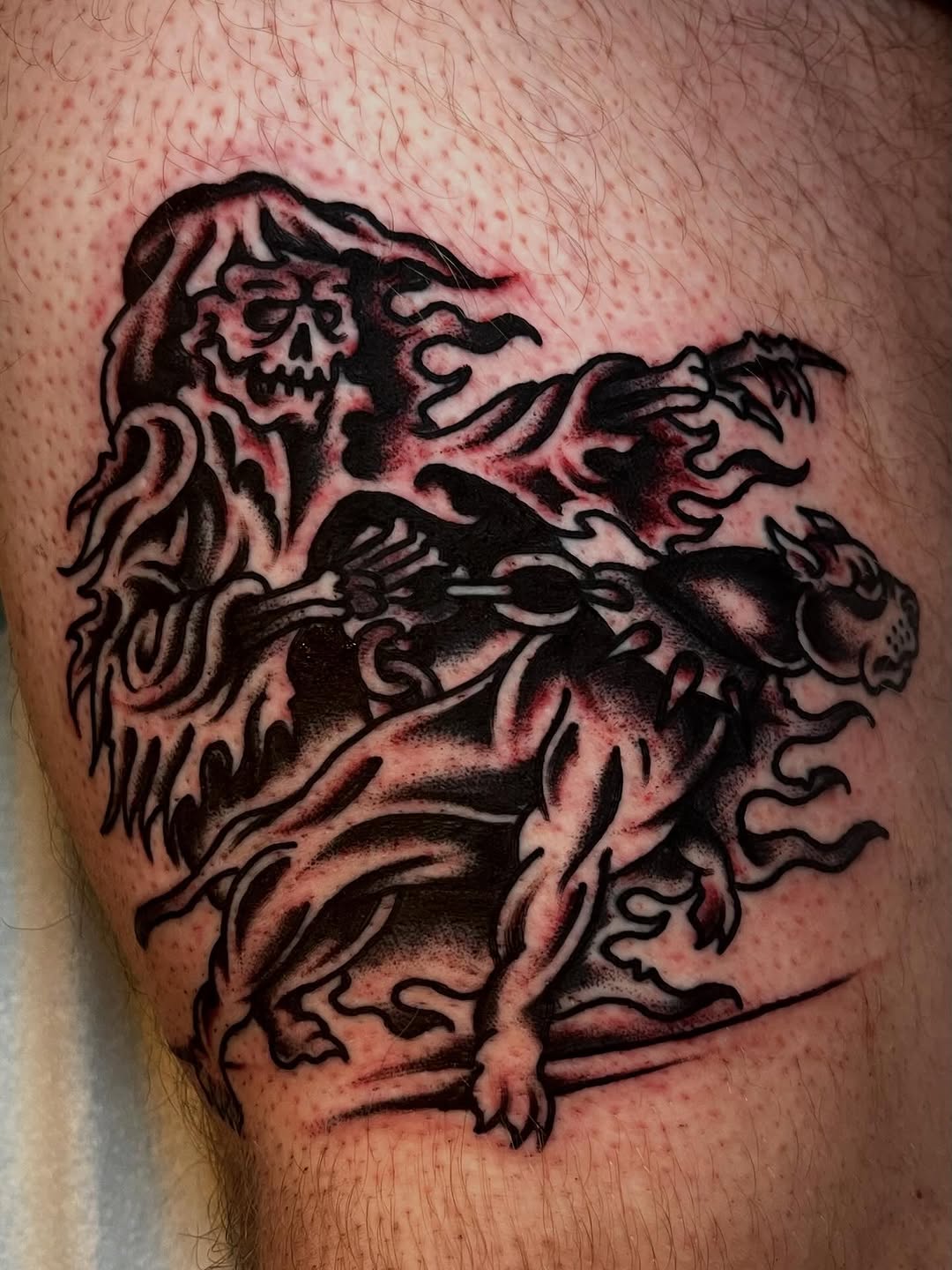 Tattoo by @elliot.liedgren — black_and_grey, dark_realism