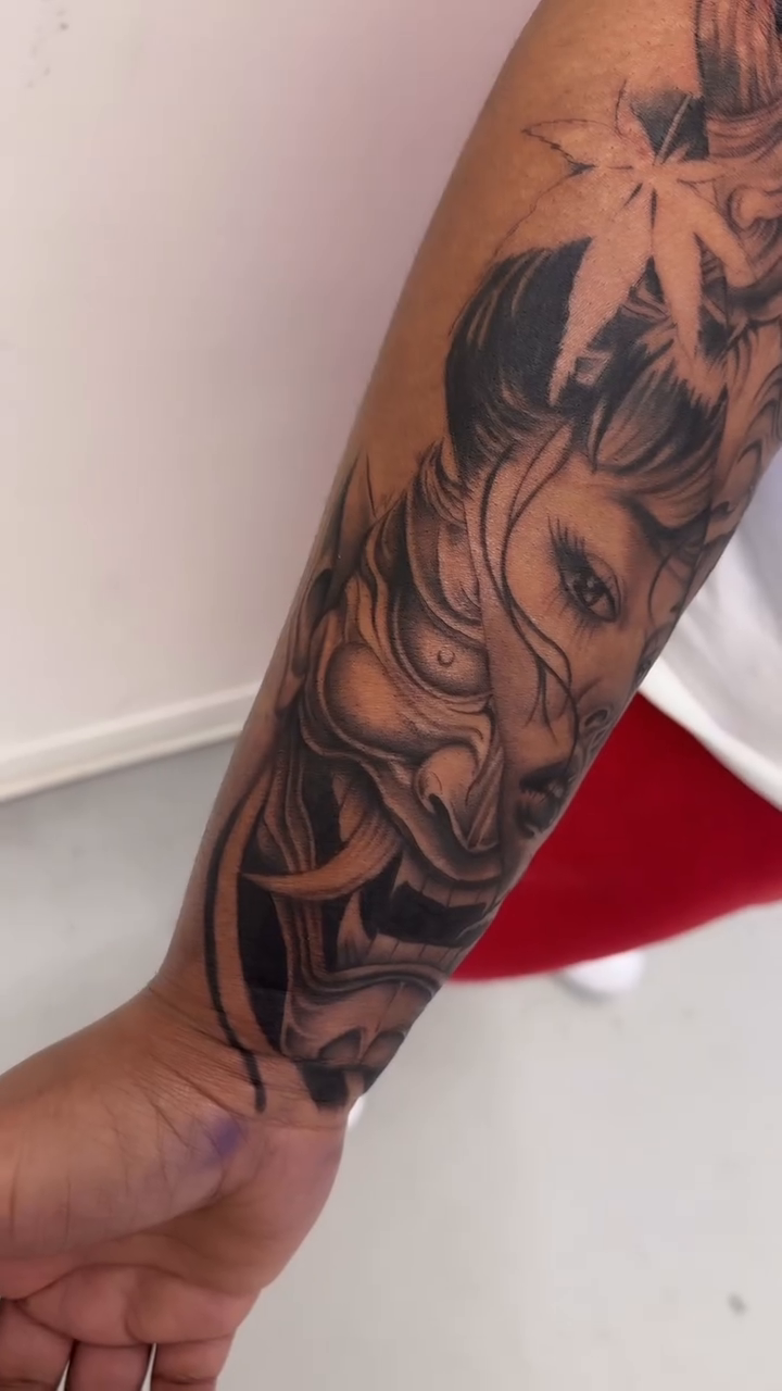 Tattoo by @artistzae_ โ japanese_irezumi, black_and_grey