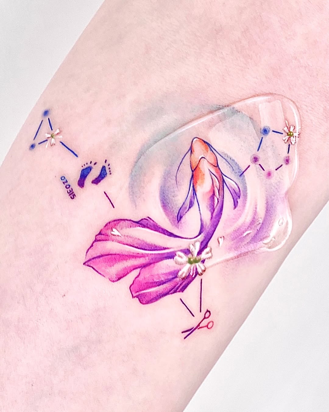 Tattoo by @sabeen.ink — fine_line, watercolor