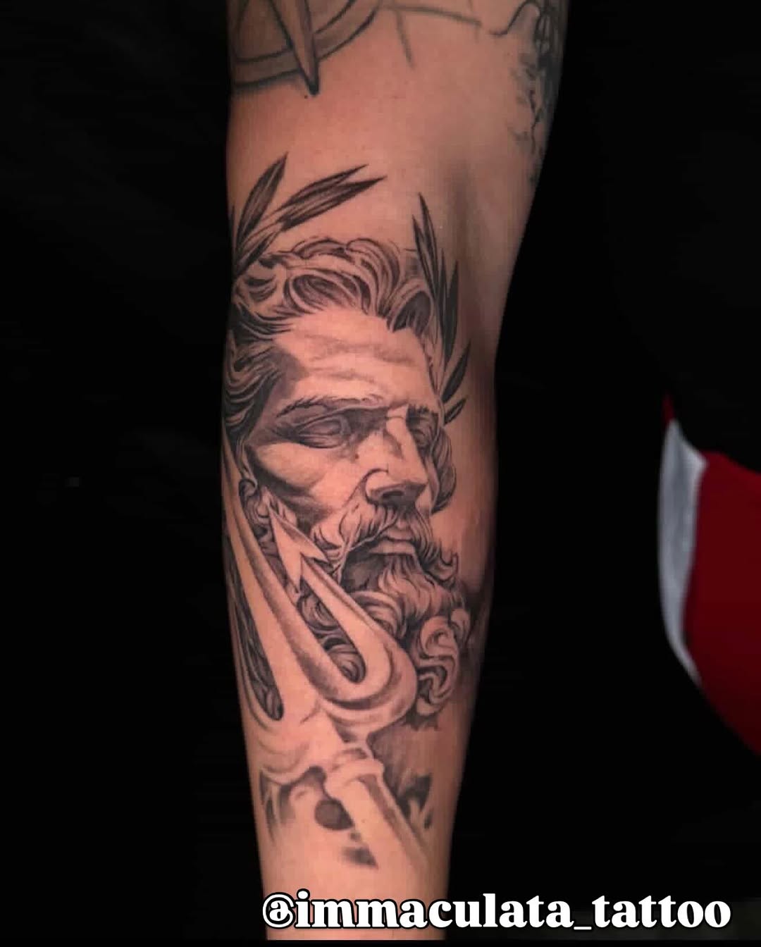 Tattoo by @immaculata_tattoo — realism, black_and_grey