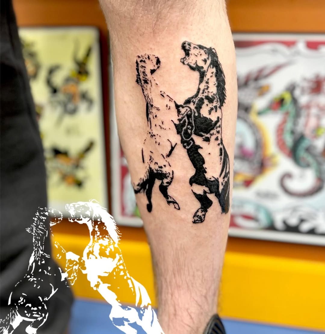 Tattoo by @kindaspiky — blackwork, illustrative