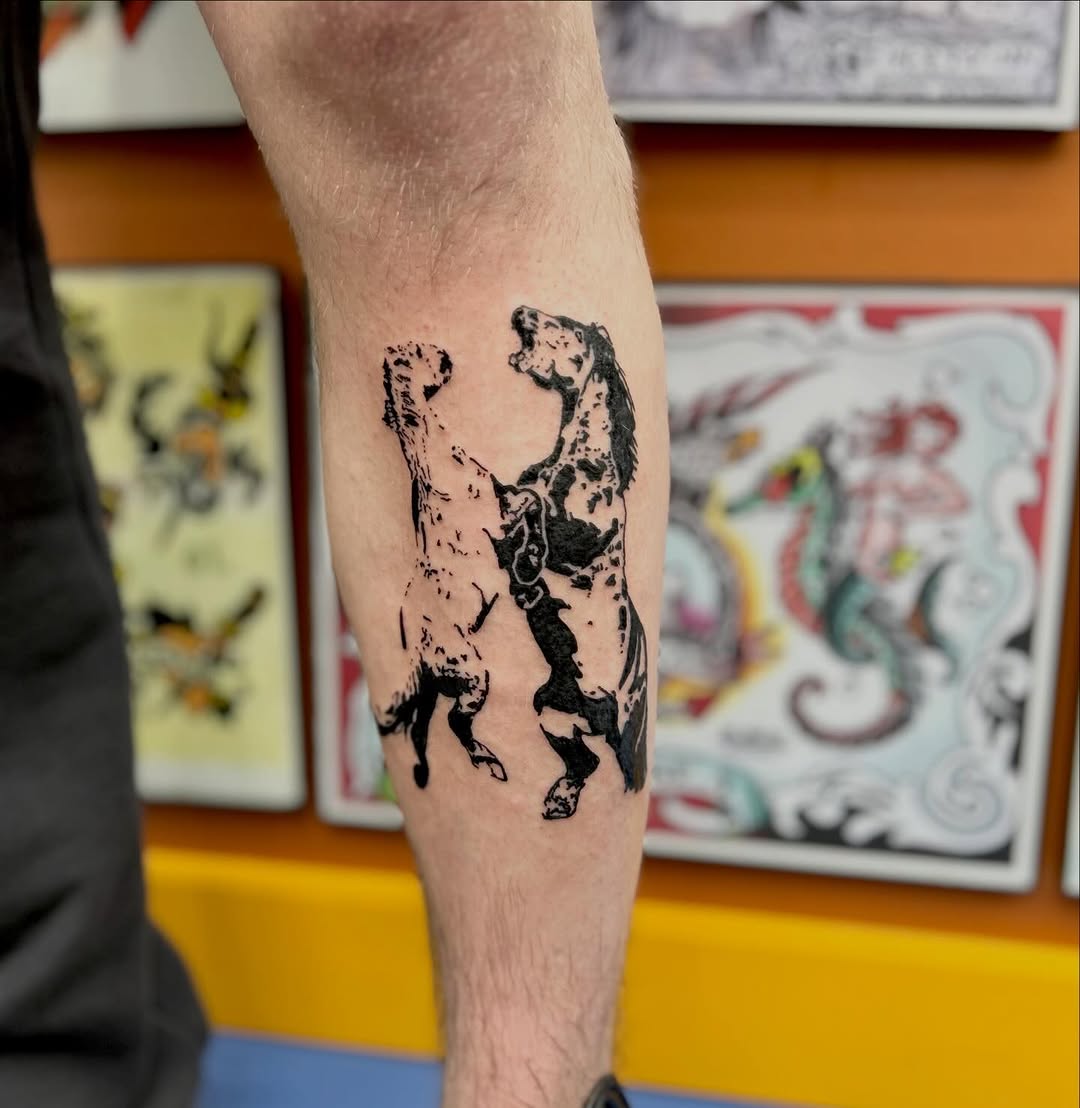 Tattoo by @kindaspiky — blackwork, illustrative