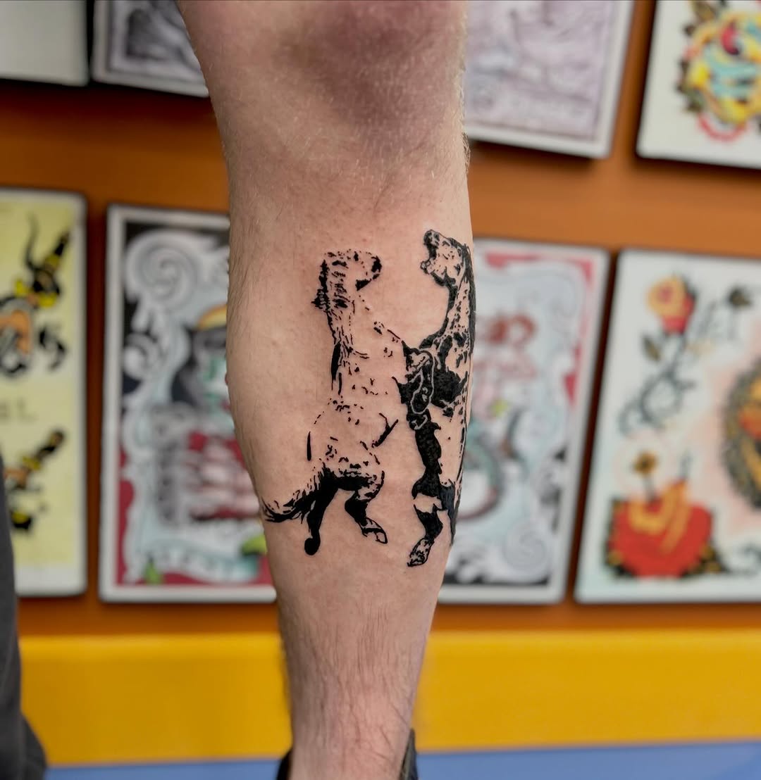 Tattoo by @kindaspiky — blackwork, illustrative