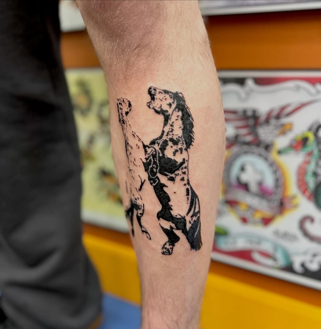 Tattoo by @kindaspiky — blackwork, illustrative