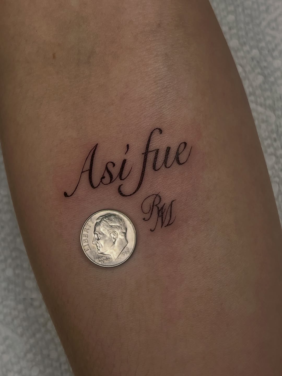 Tattoo by @inkby.isa — lettering_script, fine_line