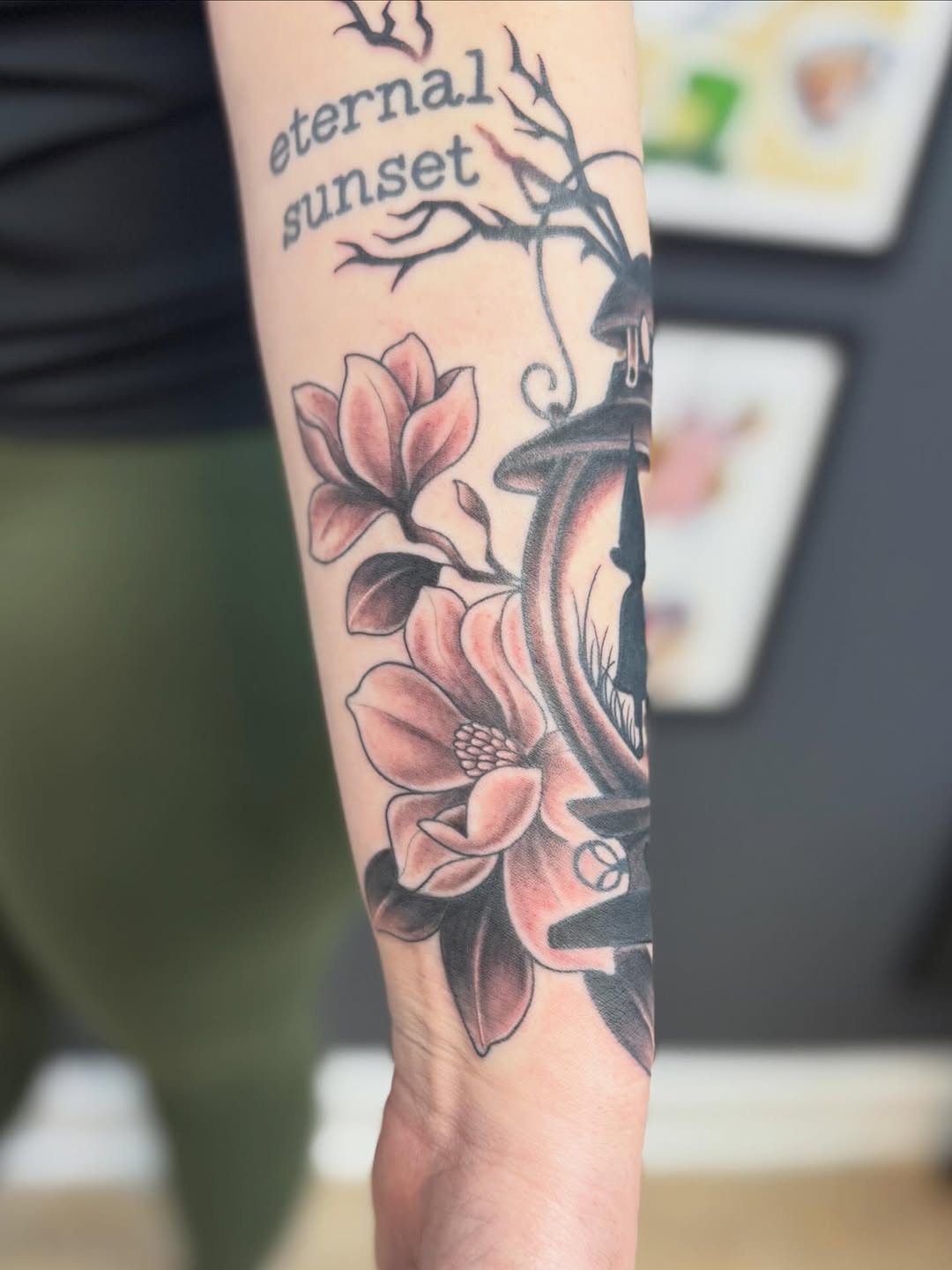Tattoo by @bellalouisetattoo โ black_and_grey, lettering_script