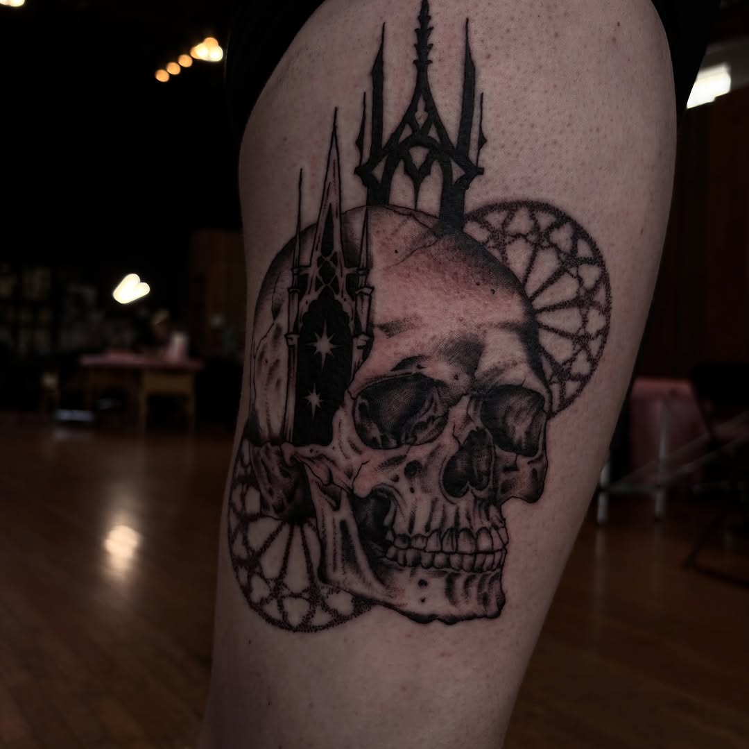 Tattoo by @linzchadwicktattoos β black_and_grey, dark_realism