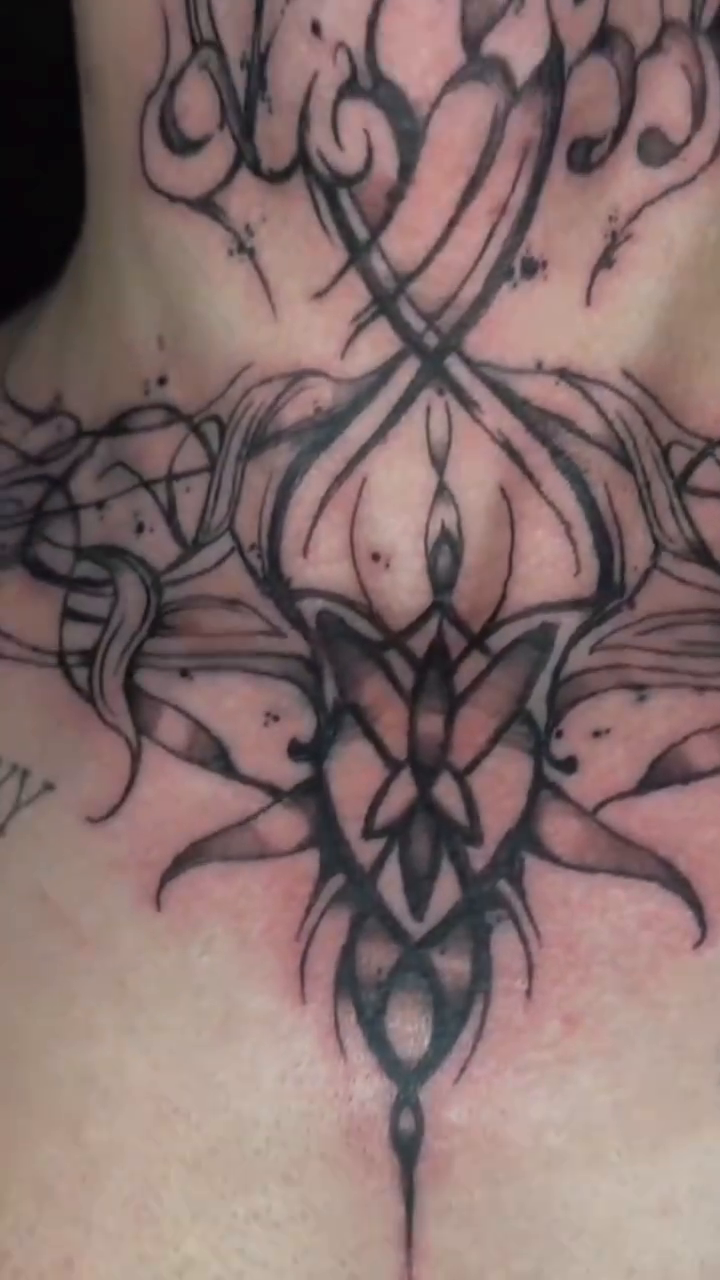 Tattoo by @bigscriptenergy — blackwork, ornamental