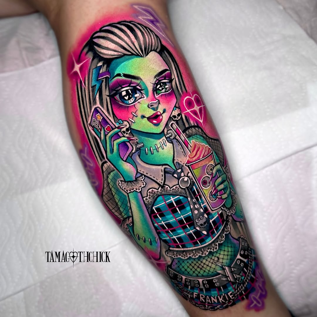 Tattoo by @tamagothchick β new_school, anime
