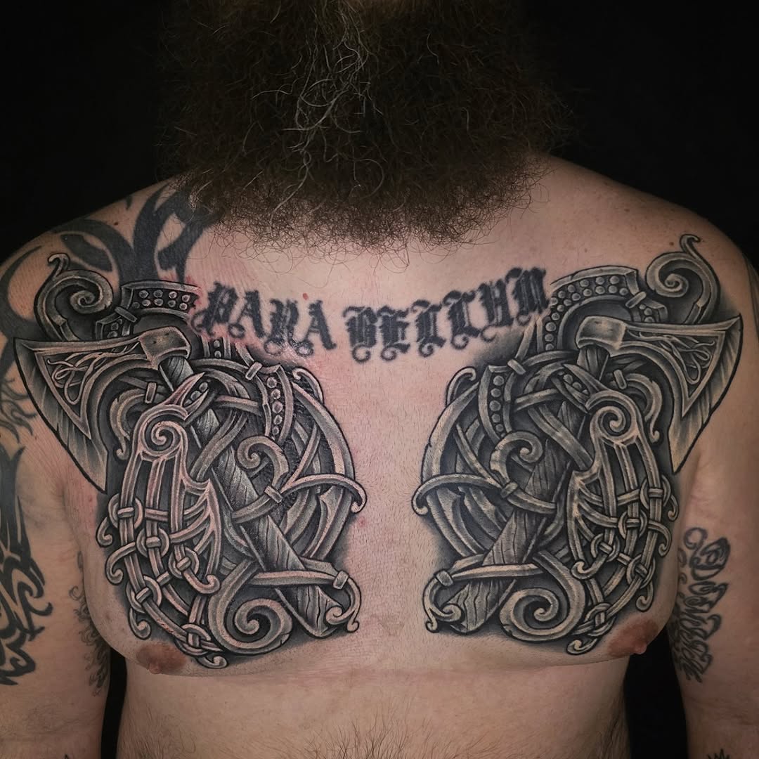 Tattoo by @junkyardyouth — black_and_grey, geometric
