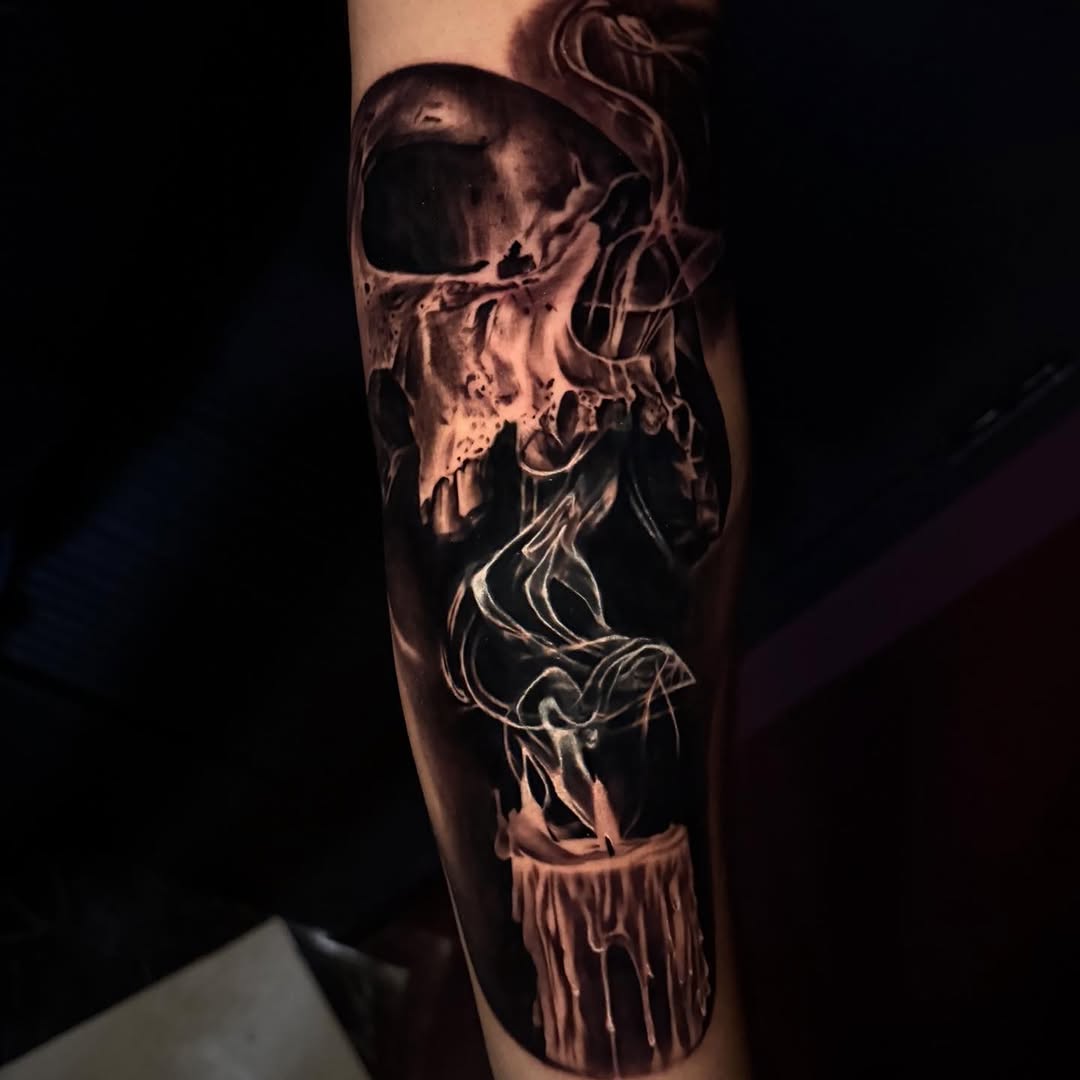 Tattoo by @thetattoosaint — realism, dark_realism