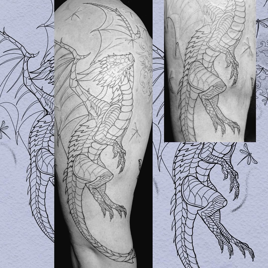 Tattoo by @piss.tats — illustrative, blackwork
