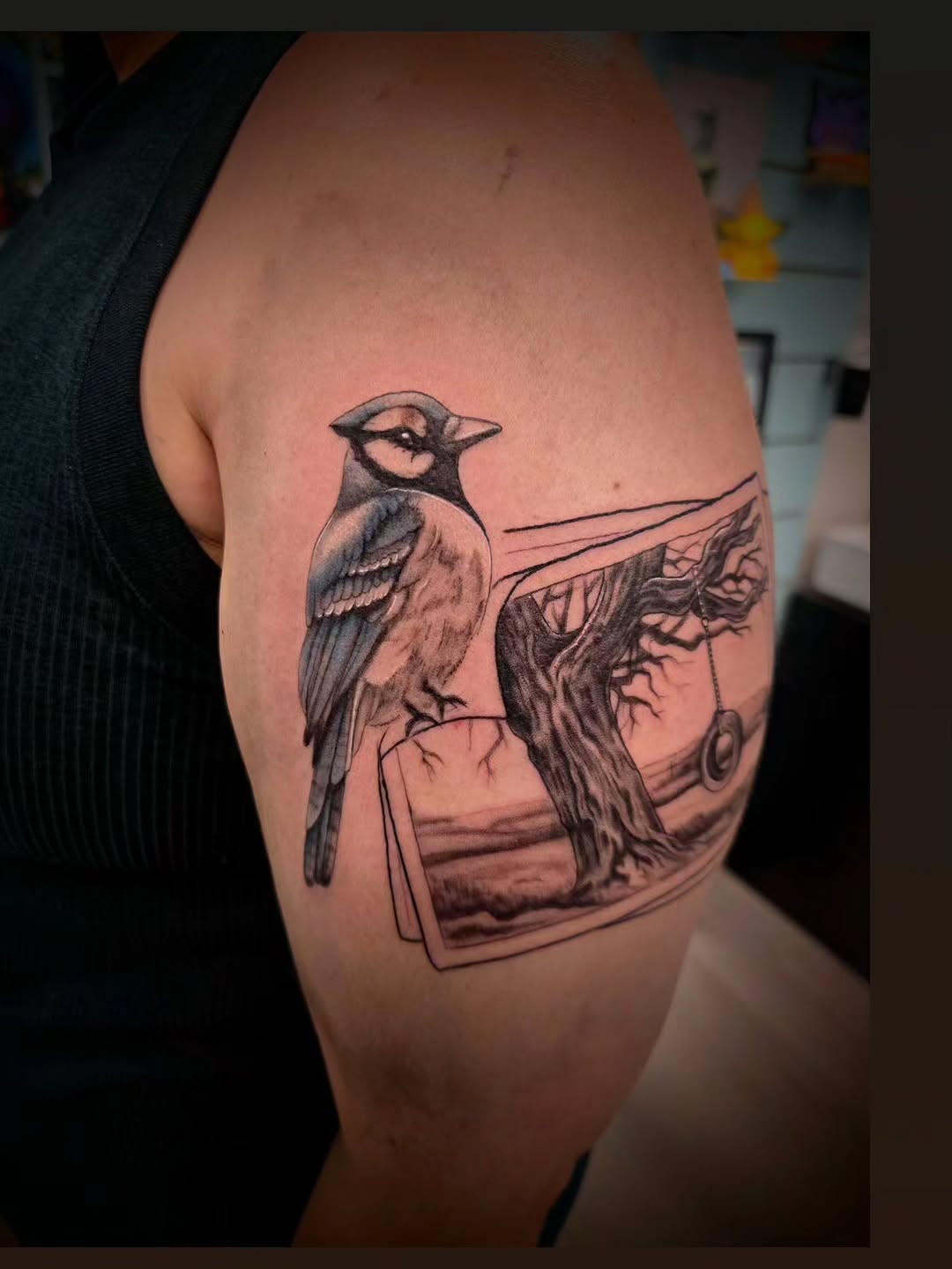 Tattoo by @frozenink_tattoo โ realism, black_and_grey