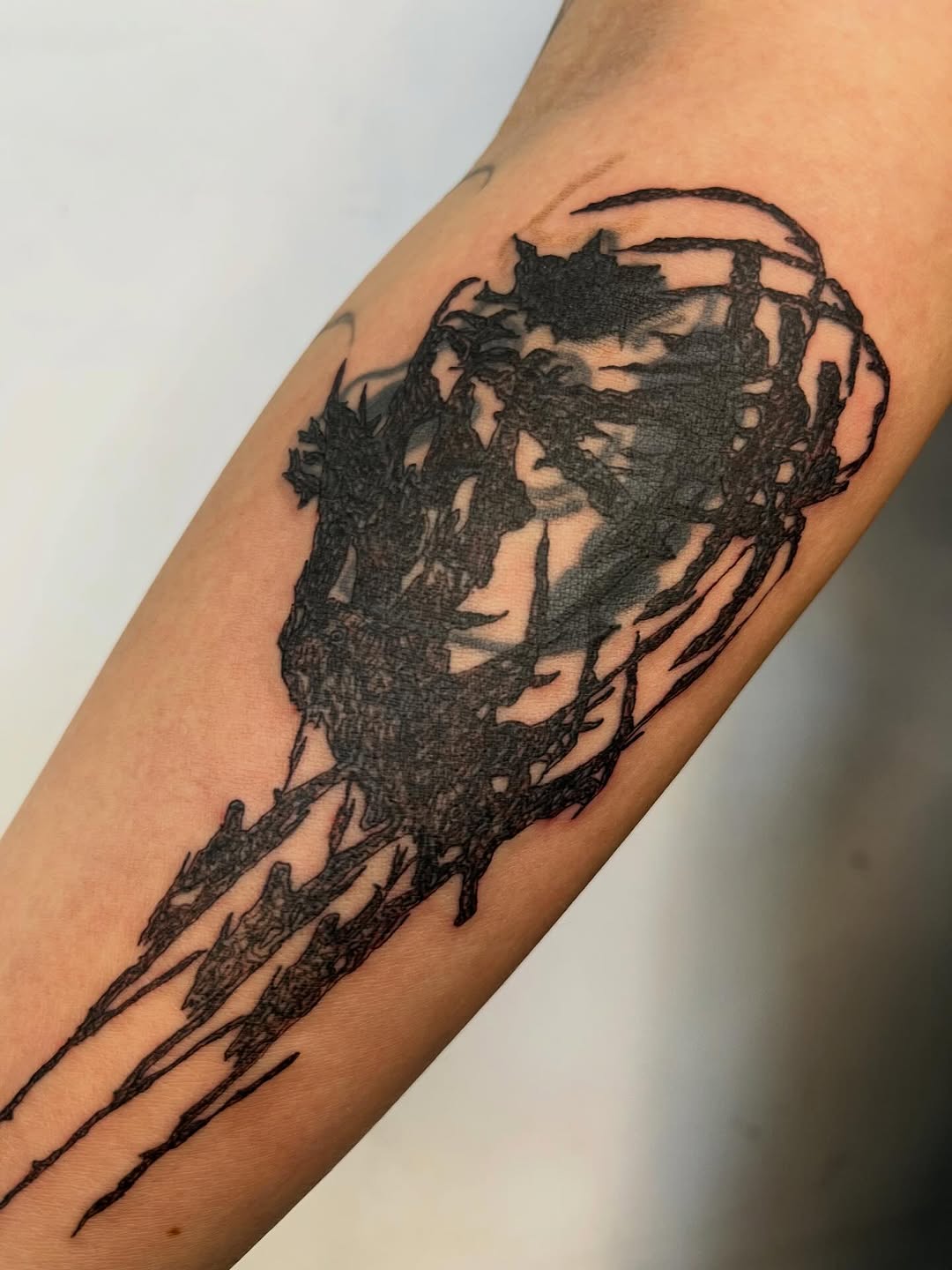 Tattoo by @godsfirmgrip — blackwork, trash_polka