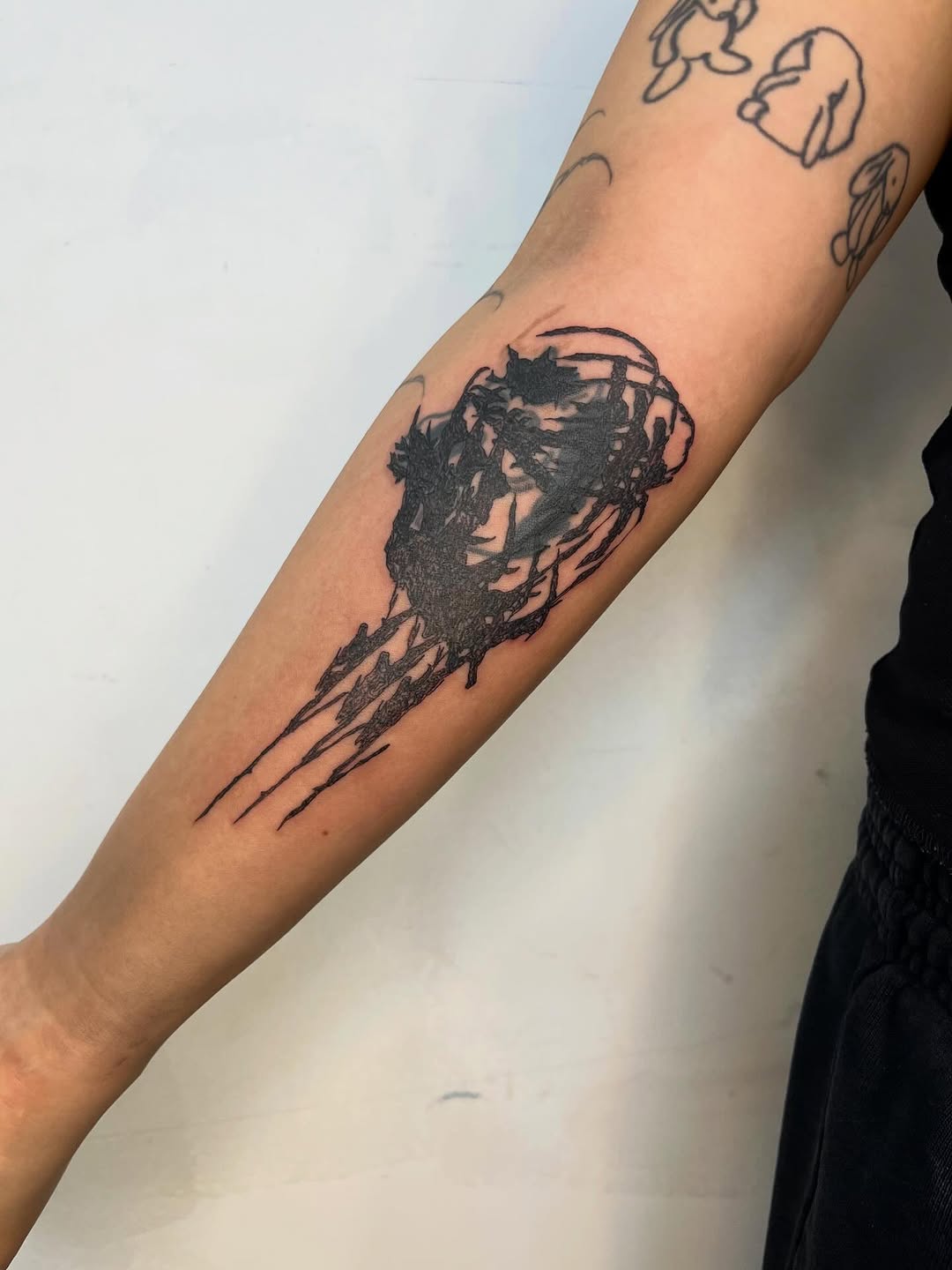 Tattoo by @godsfirmgrip — blackwork, trash_polka