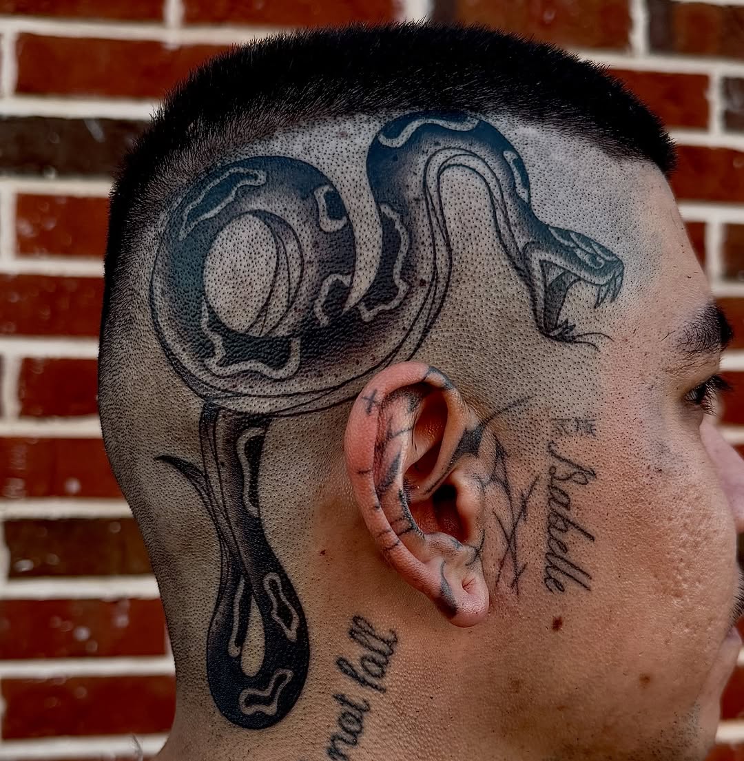 Tattoo by @lildebbie214 — black_and_grey, chicano
