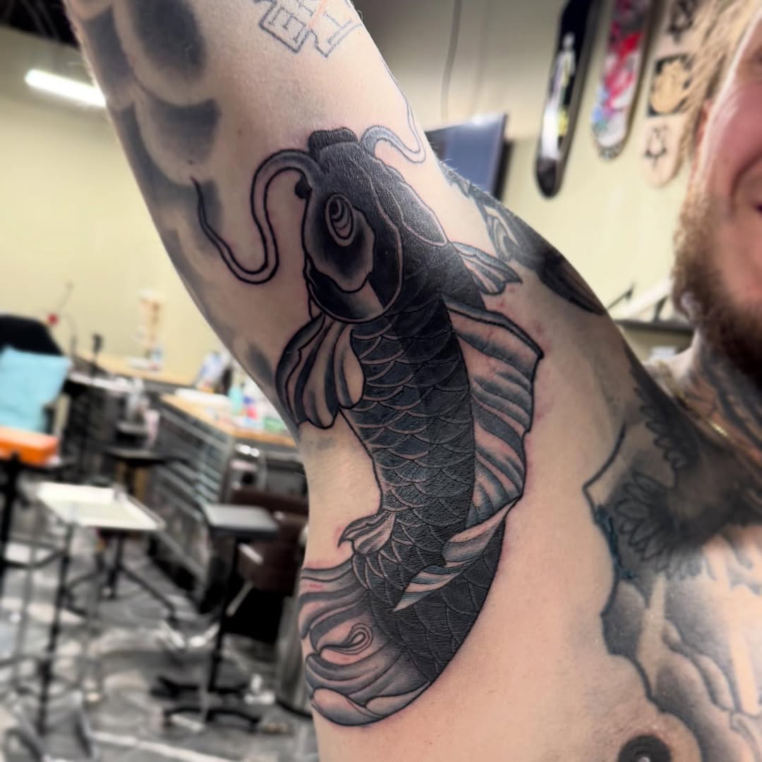 Tattoo by @nefjax — japanese_irezumi, black_and_grey