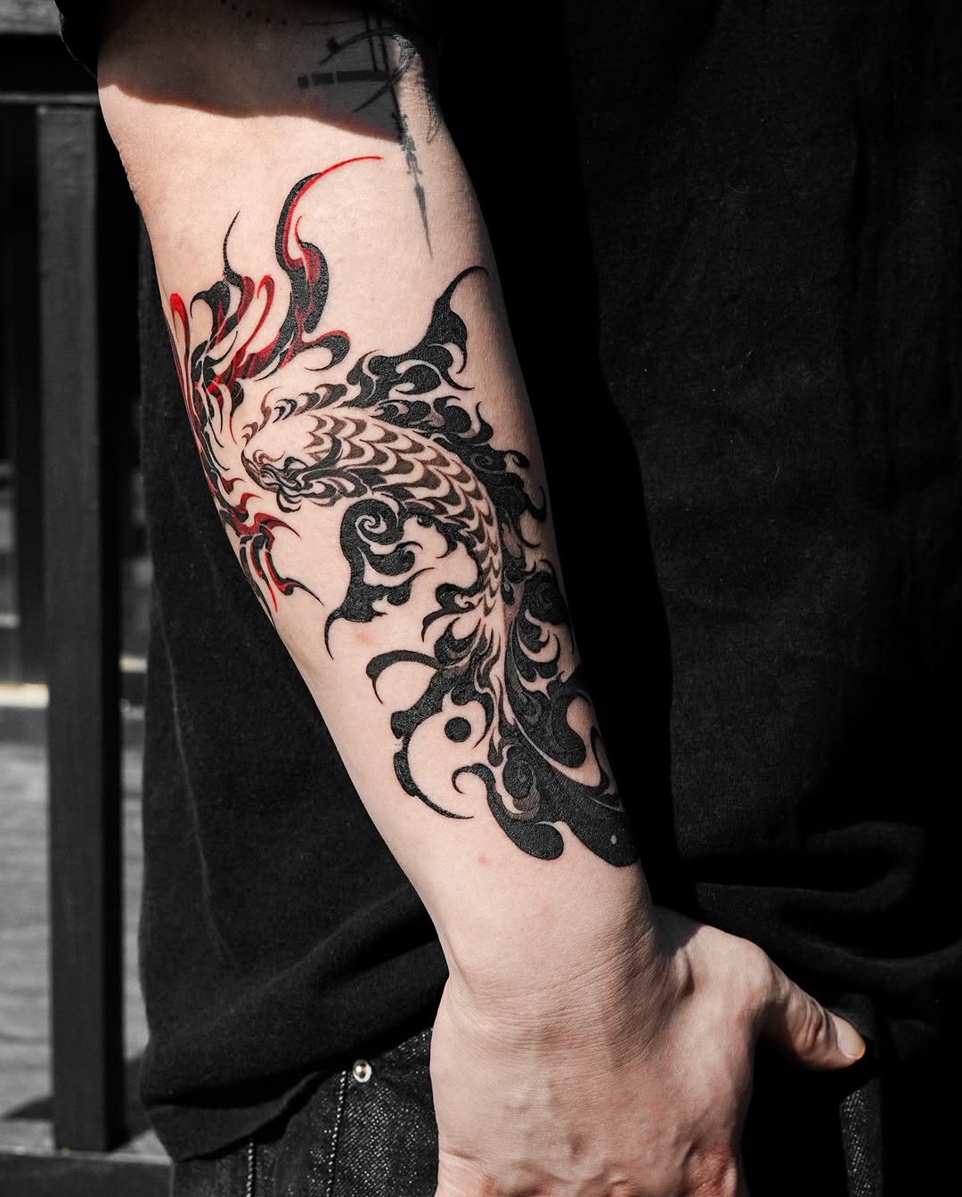 Tattoo by @a_flow_to — blackwork, japanese_irezumi