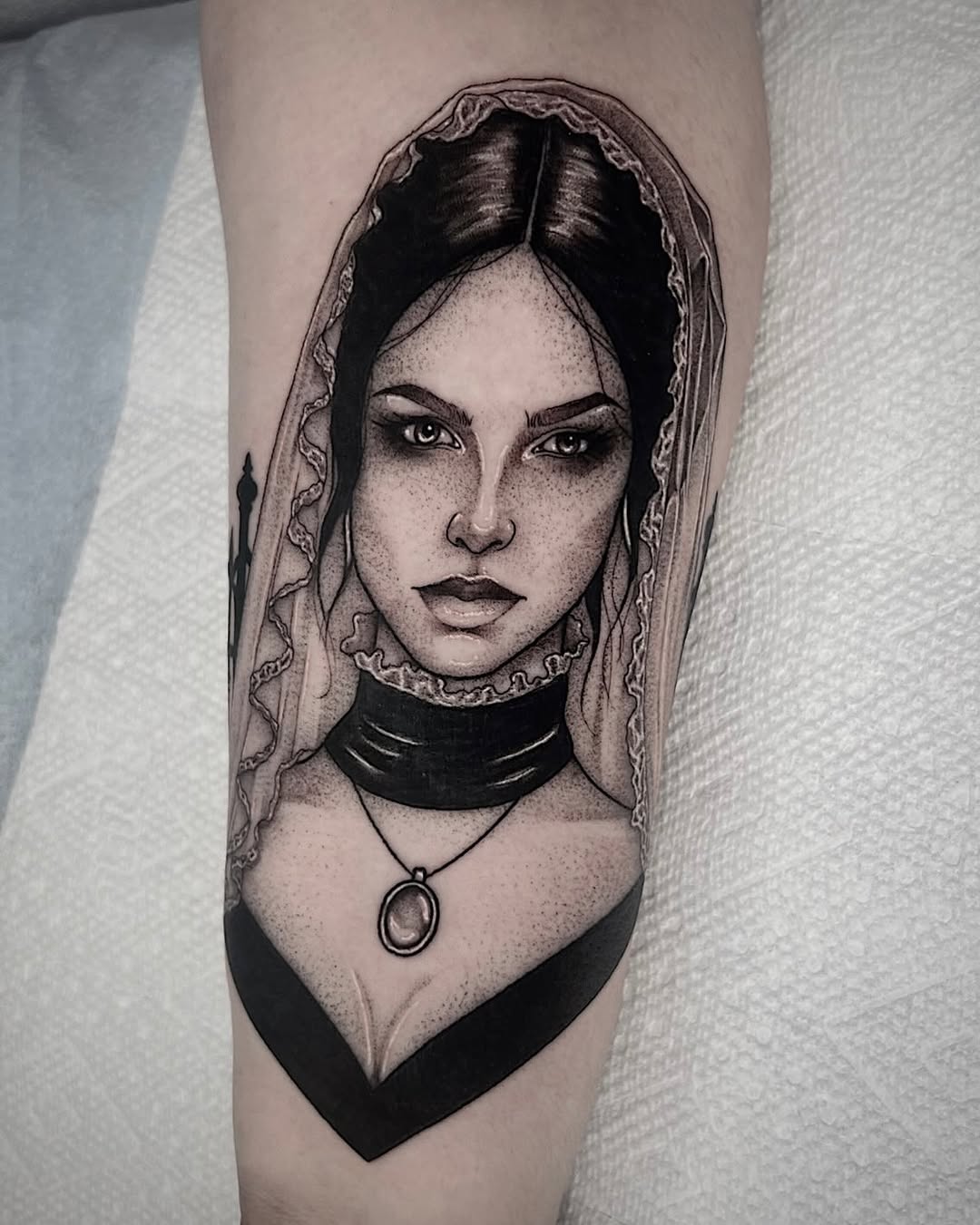 Tattoo by @brii.fletchtattoos — realism, black_and_grey