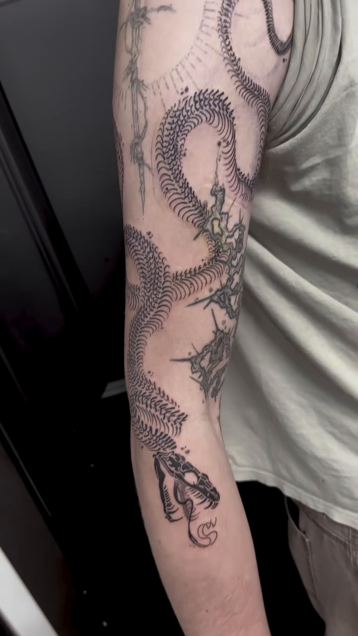 Tattoo by @cierahightattoos — japanese_irezumi, black_and_grey