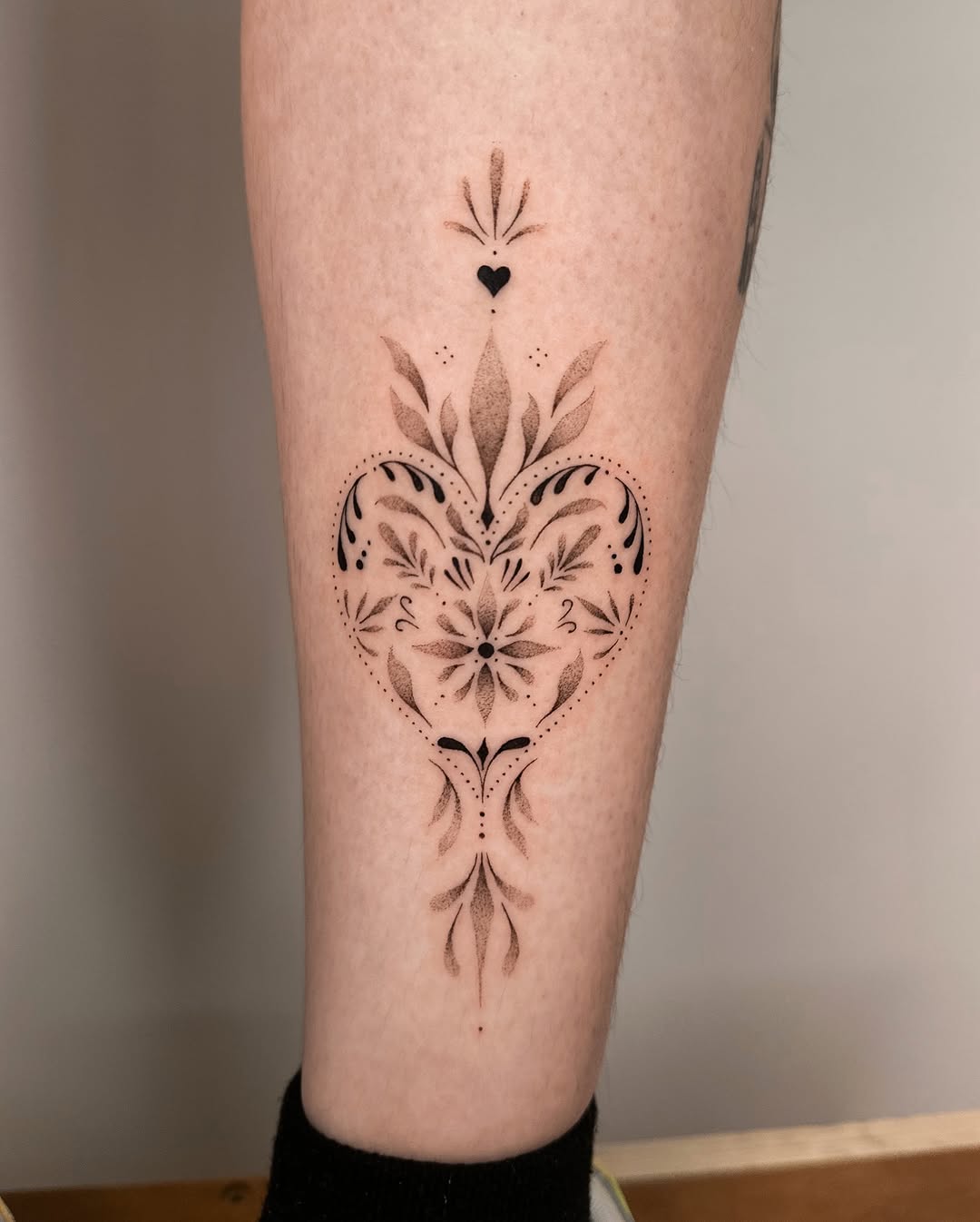 Tattoo by @laurenroseink — dotwork, ornamental