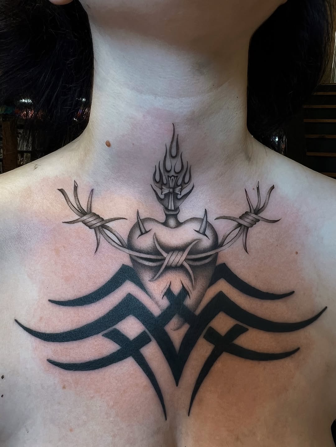 Tattoo by @mickeyycarlisle — black_and_grey, tribal