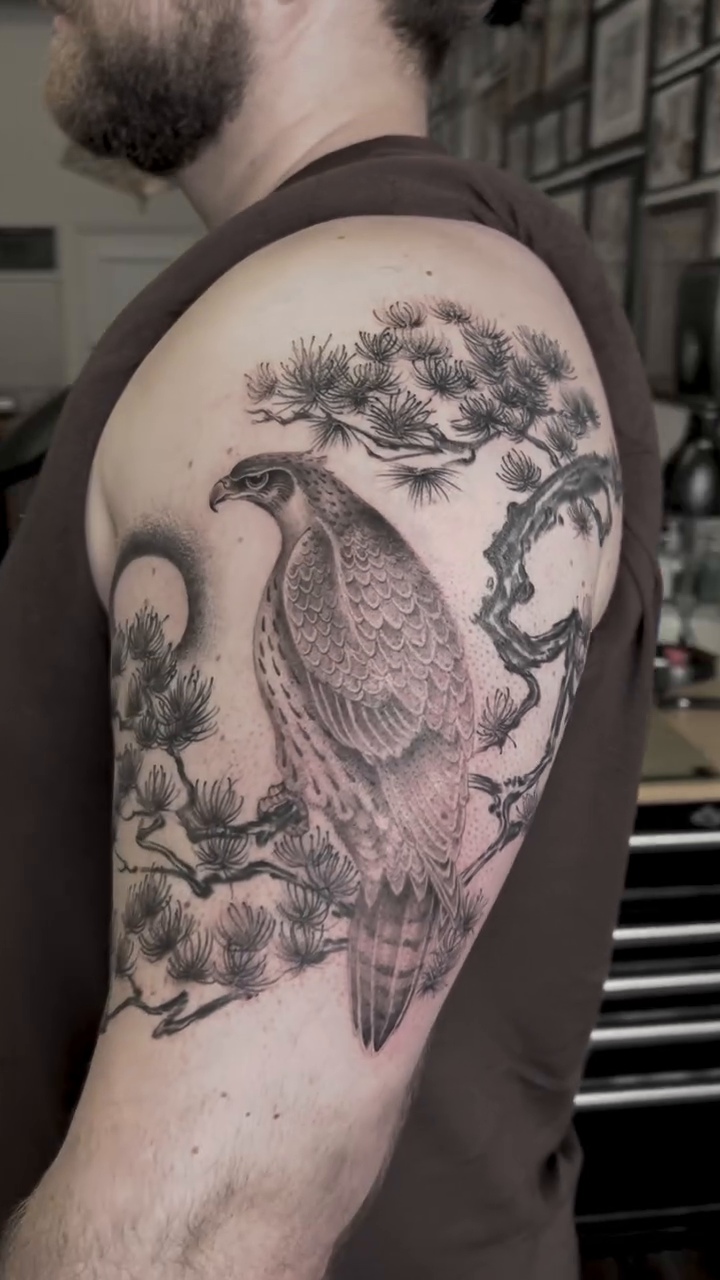Tattoo by @woodrowtattoo — realism, black_and_grey