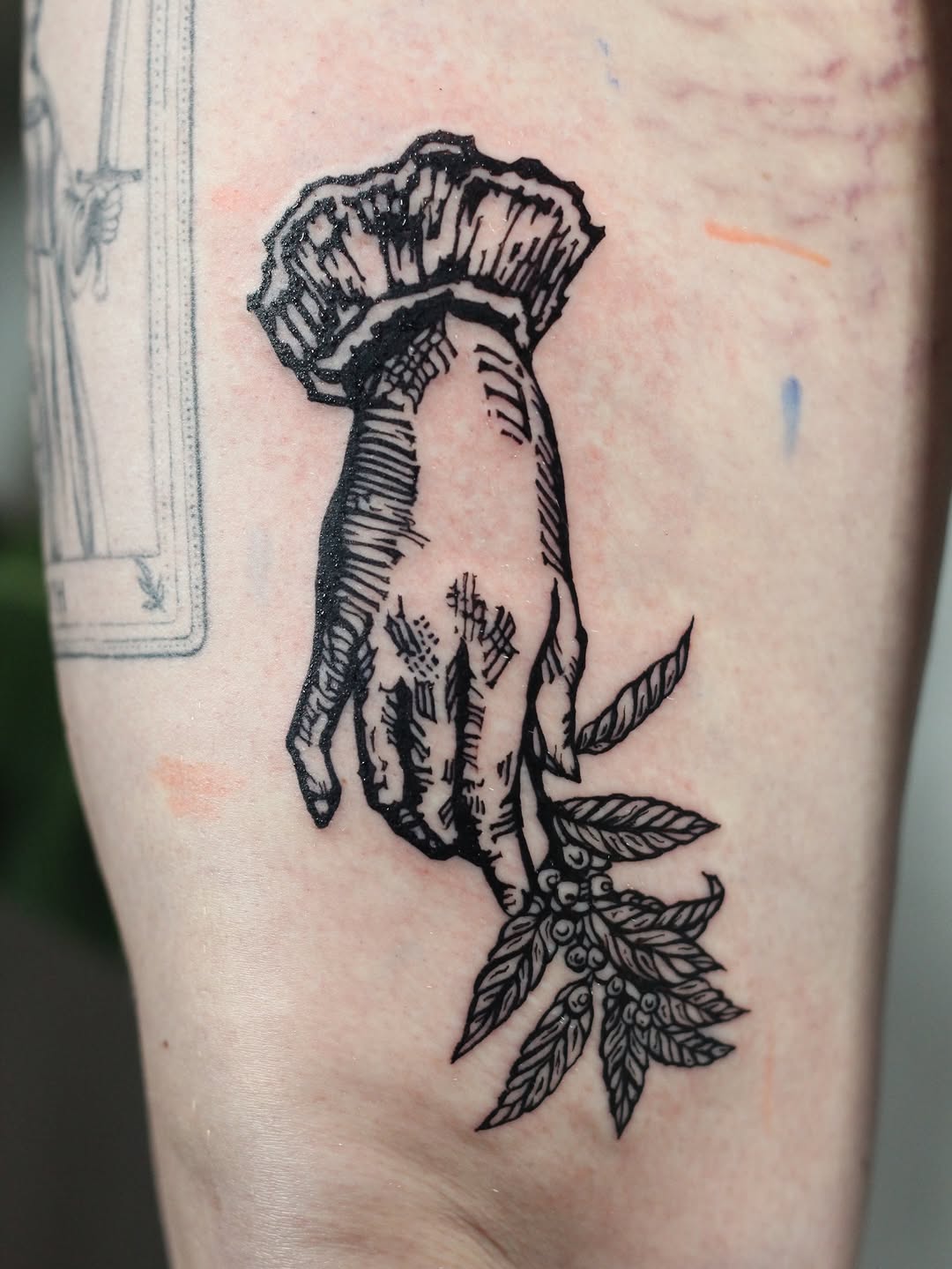 Tattoo by @wren.cavanaugh — illustrative, black_and_grey