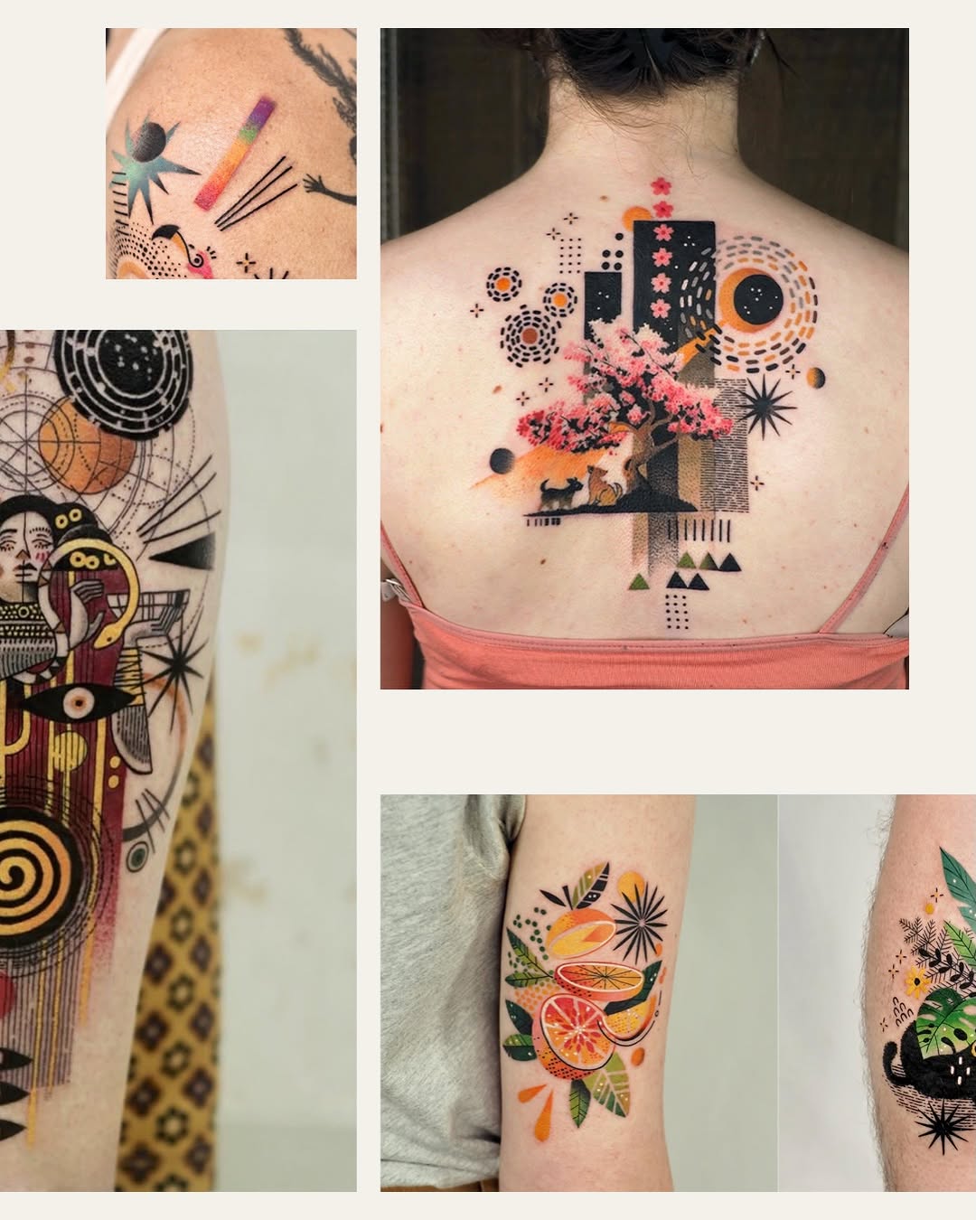 Tattoo by @hen_tattooer — geometric, trash_polka