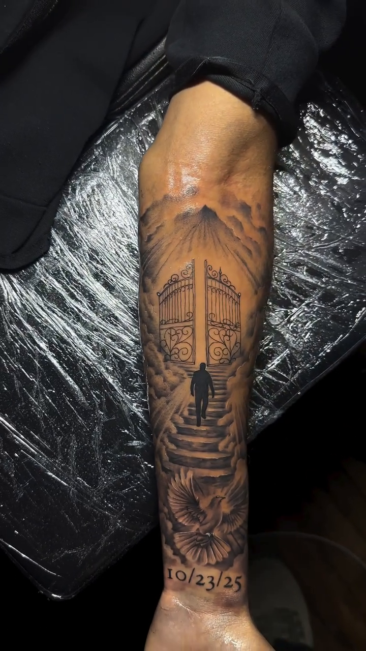 Tattoo by @chrisdoestattoos — black_and_grey