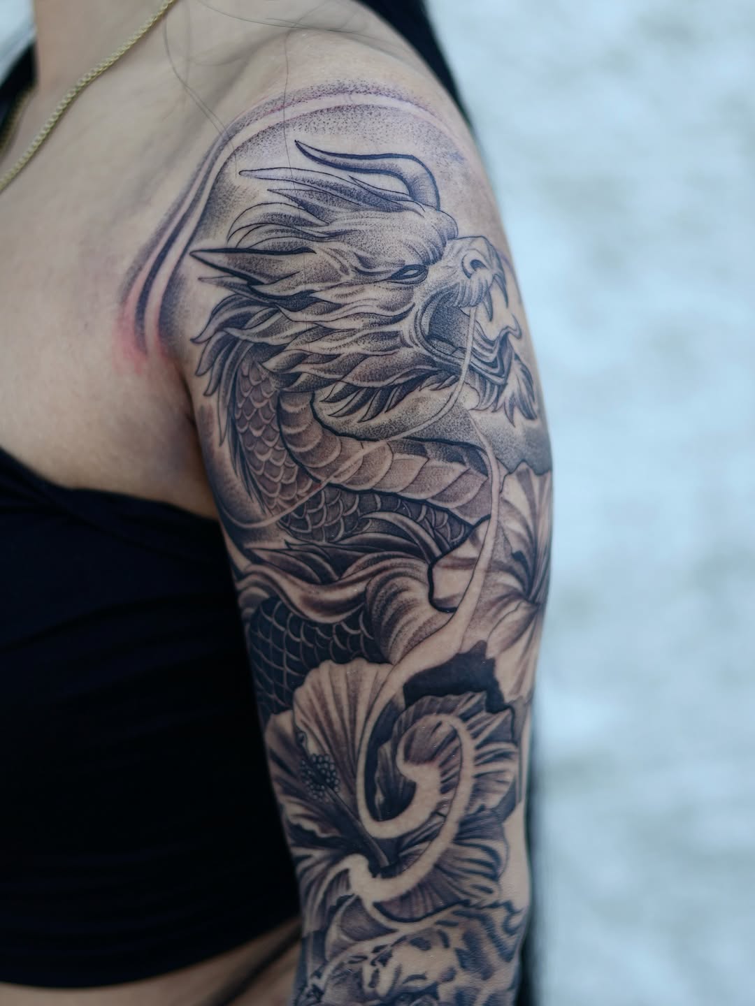 Tattoo by @dmisetattoos โ black_and_grey