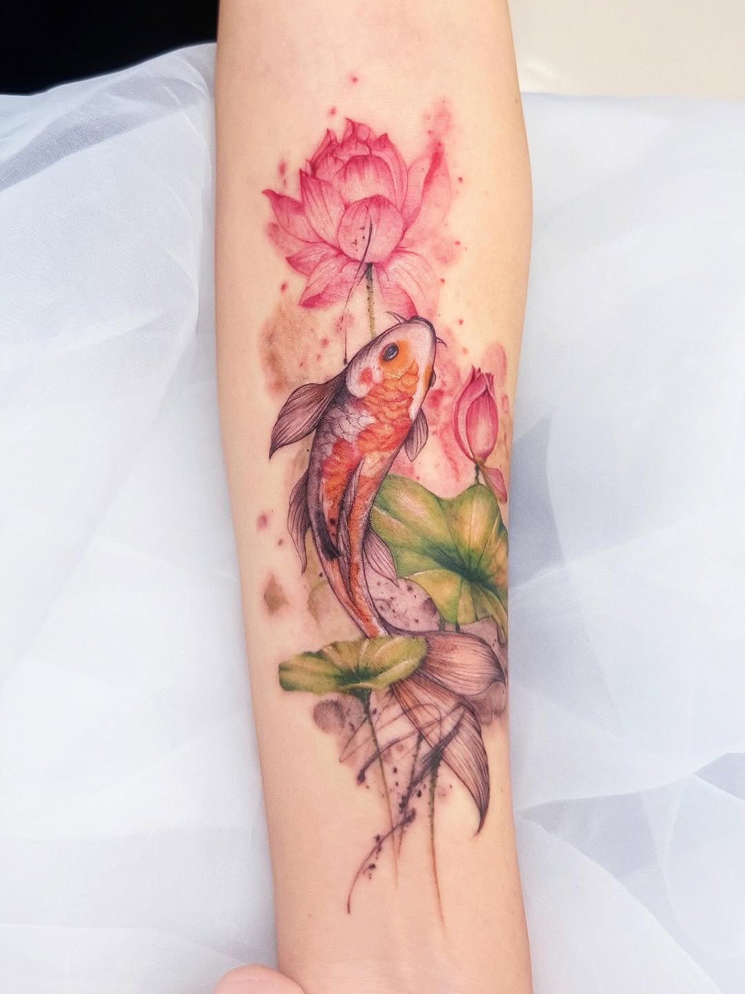 Tattoo by @newrootink_studio — watercolor, japanese_irezumi