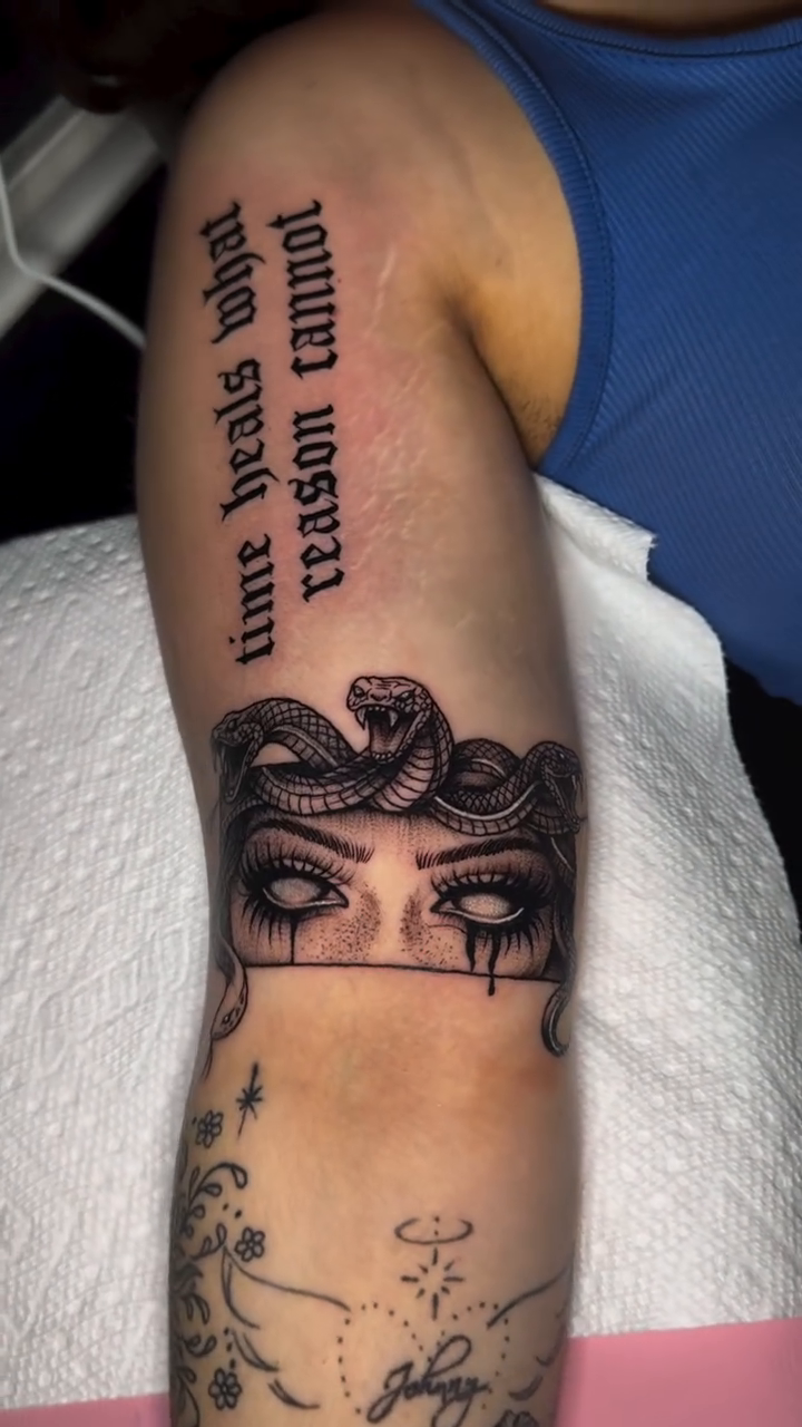 Tattoo by @inkedbydaisy β black_and_grey, illustrative