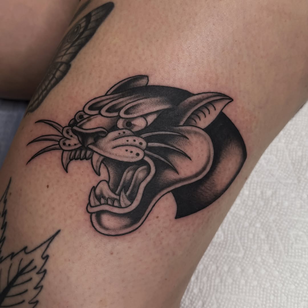 Tattoo by @wolfhazel — american_traditional, black_and_grey