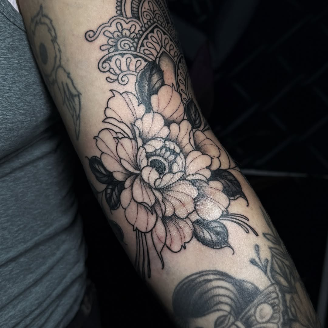 Tattoo by @wolfhazel — japanese_irezumi, black_and_grey