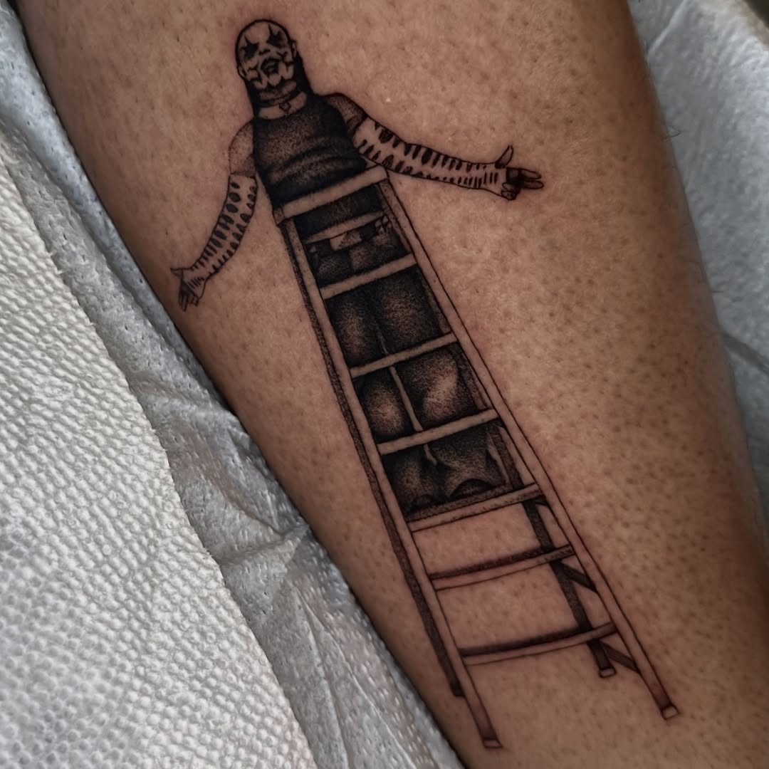 Tattoo by @wolfhazel — black_and_grey, chicano