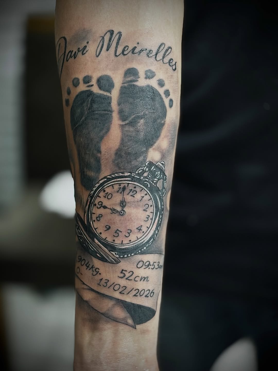 Tattoo by @mauricio_goiss — realism, lettering_script