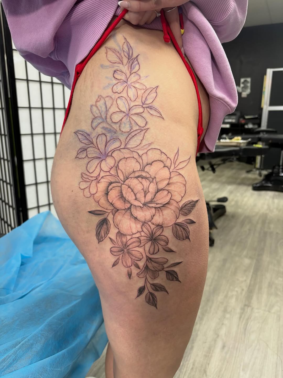 Tattoo by @damnginatattoos — fine_line, black_and_grey
