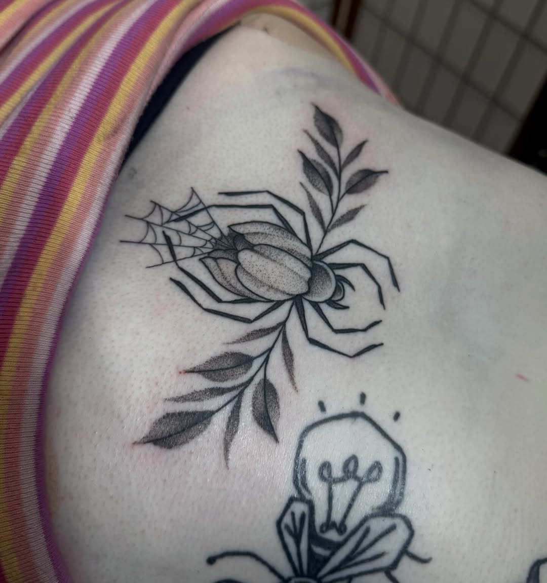 Tattoo by @honey_.ink_ — black_and_grey, fine_line