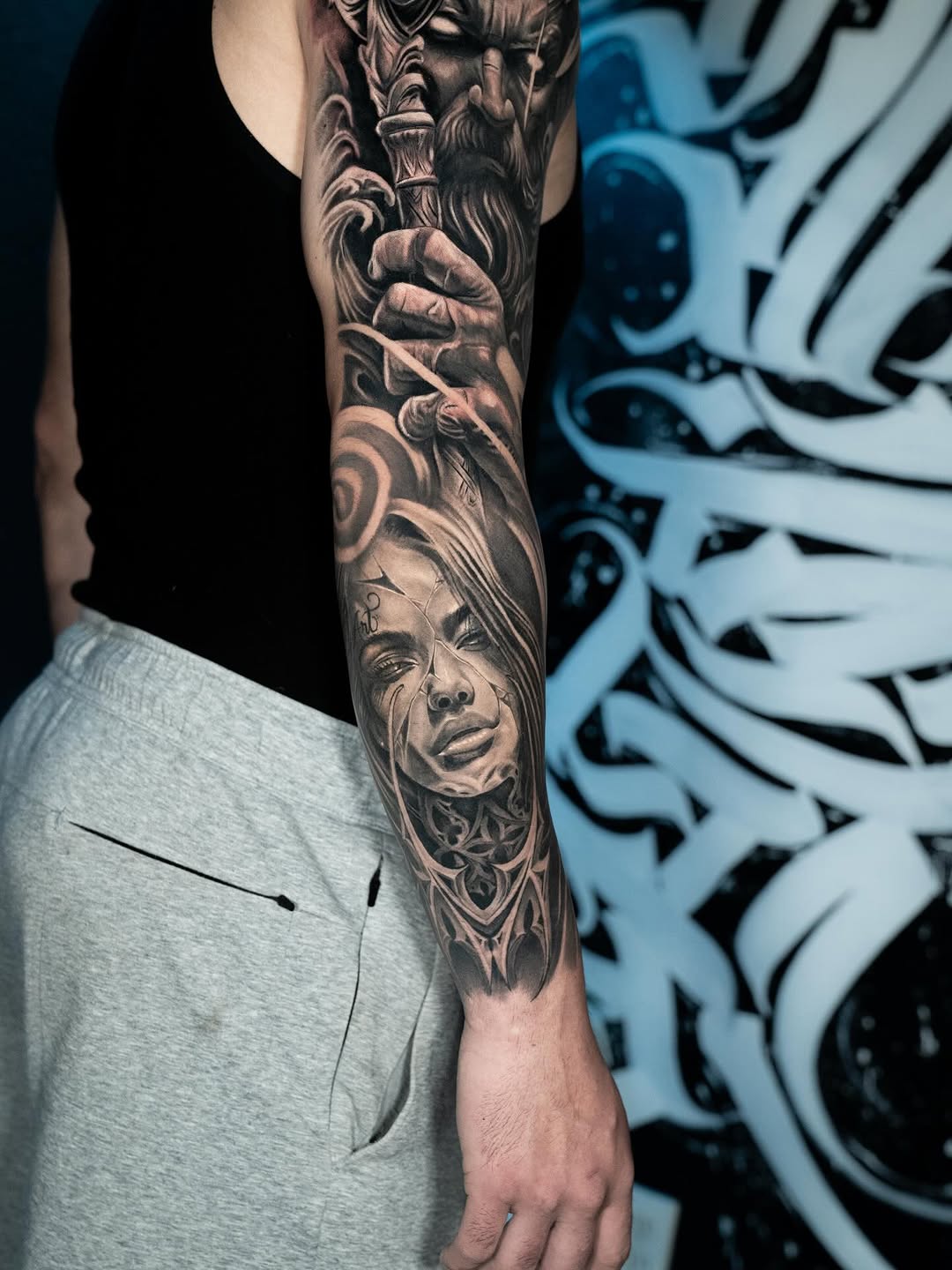 Tattoo by @saekone1 β realism, black_and_grey